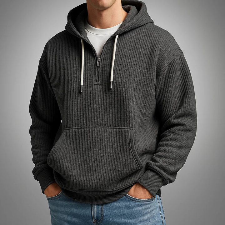 Brighton Waffle Weave Quarter-Zip Hoodie